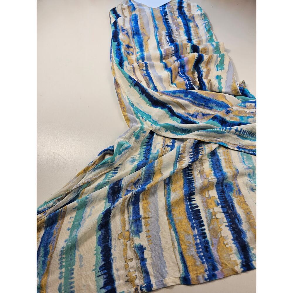 Lulus boho tie die high slit lined tiedye sundress EUC XS Ombre blue white - Picture 6 of 10